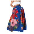 thumbnail image 1 of Women's Bohe Floral Maxi Skirt High Waist A-Line Long Skirt with Pockets Summer Beach Skirt for Casual Wear, 1 of 4