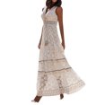 thumbnail image 1 of Women's Bohemian Casual Dress Lace Sleeveless Swing Summer Beach Holiday Flowy Comfortable Fashion Stylish Elegant, 1 of 2