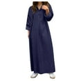 thumbnail image 1 of Women's Bohemian Maxi Denim Dress Casual Long Flowy Spring Summer Beach Dress Comfortable Stylish Versatile, 1 of 2