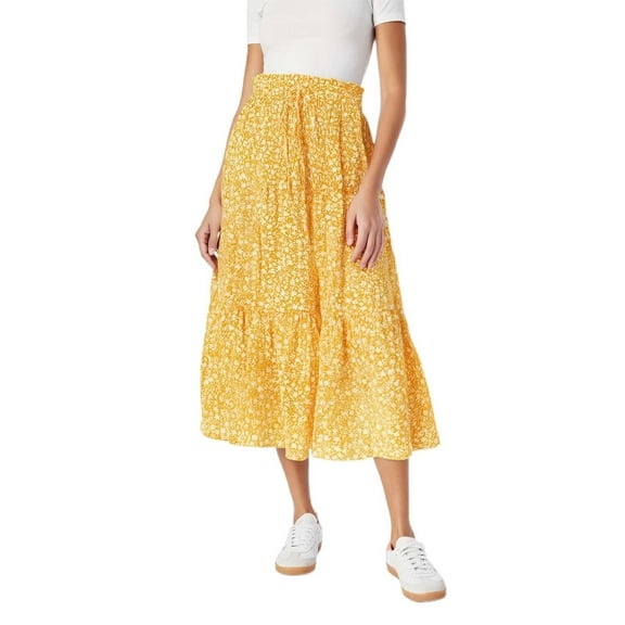 Women's Bohemian Print Elastic Waist Maxi Skirt Lightweight, Breathable, Adjustable Waist, Ideal for Summer Vacations and Beach, Multiple Sizes (S XL)