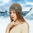 thumbnail image 1 of Women's Bohemian Round Bead Knitted Hat, Winter Woolen Cap with Decorative Accessories for Cold Weather Fashion and Gift Giving, 1 of 4