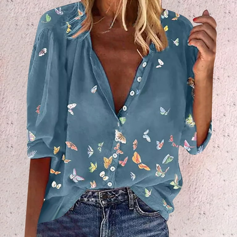 v neck floral blouse