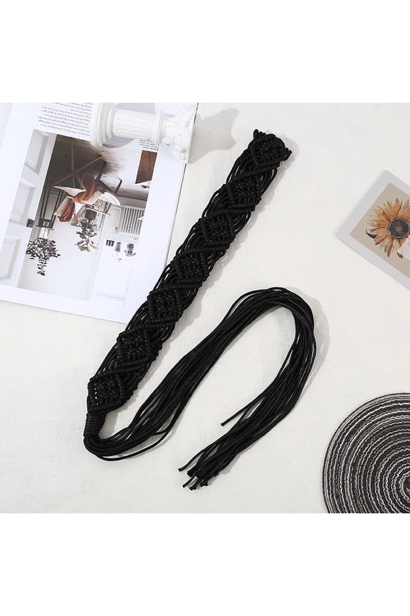 Women's Bohemian Style Rope Braid Waist Belt Simple and versatile decorative tassel waist chain