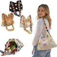 thumbnail image 1 of Women's Boho Embroidery Crossbody Bag Hollow Out Crochet Knit Shoulder Bag Tote Handbag, 1 of 6
