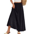 thumbnail image 1 of Women's Boho Eyelet Embroidery Maxi Skirt, Casual Summer Long Skirt with Pockets, High Waisted Tiered Swing A-Line Beach Skirt, 1 of 5