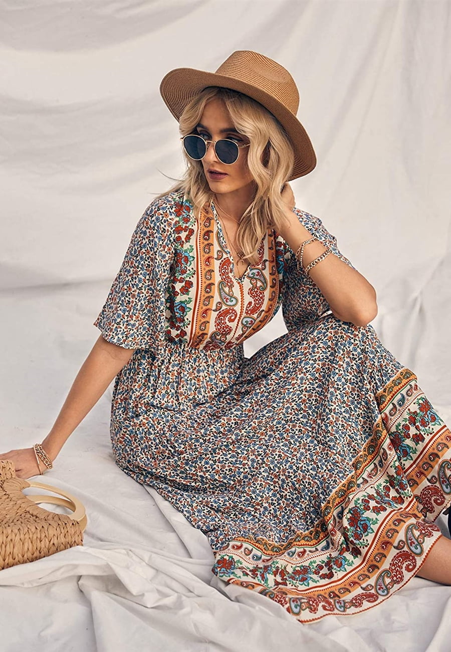 paisley boho maxi dress Sundance Floral Paisley Maxi Dress - S Size - Women's Dresses main image 1