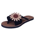 thumbnail image 1 of Women's Boho Flip Flops Sunflower Clip Toe Slides Sandals Fashion Summer Casual Bohemian Slip On Beach Slippers, 1 of 5