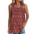 thumbnail image 1 of Women's Boho Floral Print Tank Tops Sleeveless Round Neck Flowy T Shirt Casual Tees Multicolor,L, 1 of 6