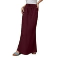 thumbnail image 1 of Women's Boho Flowy Maxi Skirt Trendy A-Line Summer Long Skirt with Drawstring Waist Floral Print Flare Hem, 1 of 7