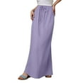 thumbnail image 1 of Women's Boho Flowy Maxi Skirt Trendy A-Line Summer Long Skirt with Drawstring Waist Floral Print Flare Hem, 1 of 7