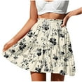 thumbnail image 1 of Women's Boho Flowy Skirts – Floral Print Tiered Skorts with High Waist Pleated Mini Skirt Design, 2025 Summer Beach Vacation Casual Outfit, 1 of 6