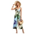 thumbnail image 1 of Printed Wide-Leg Jumpsuit Blue Flowers on  Background L, 1 of 8