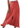 thumbnail image 1 of Women’s Boho Maxi Skirt Ruffle Swing Button Front Midi Long A-Line Skirt Full Length Long Maxi Skirt Bohemian Slit Skirt, 1 of 5