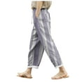 thumbnail image 1 of Women's Boho Palazzo Pants Wide Leg Beach Pants High Waisted Lounge Pants with Pockets, 1 of 7