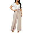 thumbnail image 1 of Women's Boho Plain Wide Leg Apricot Pants Petite M (6), 1 of 5
