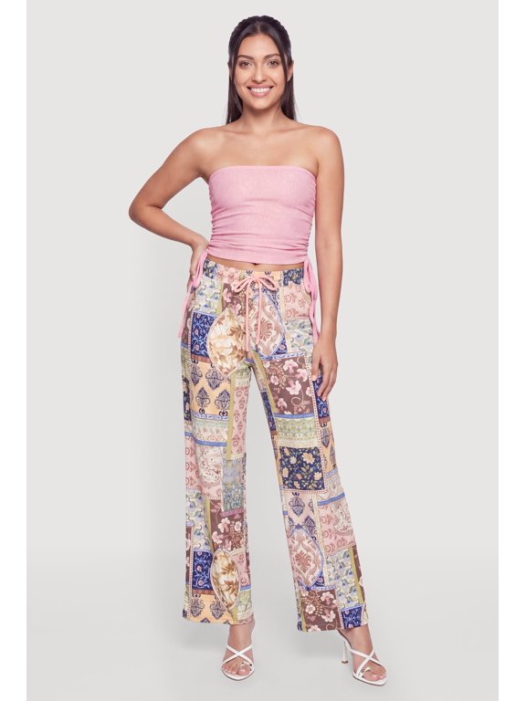 Women's Boho Print Wide Leg Pants