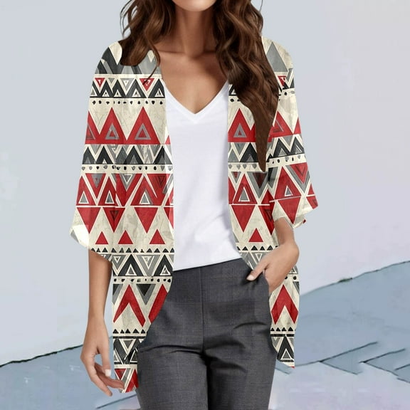 Women's Boho Printed Chiffon Cardigan Lightweight Cover Up For Beach Vacation Casual Daily Wear Spring Summer Fall Fashion Tan Knitted Cardigan for Women Maternity Cardigans for Fall Oatmeal Cardigan
