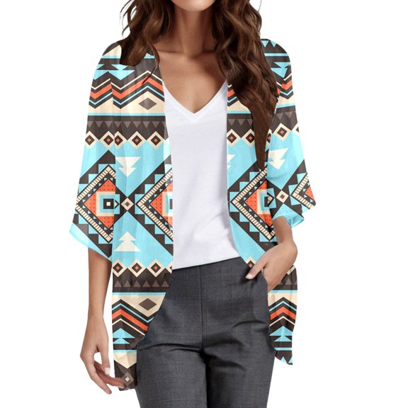 Women's Boho Printed Chiffon Cardigan Lightweight Cover Up For Beach Vacation Casual Daily Wear Spring Summer Fall Fashion
