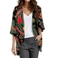 thumbnail image 1 of Women's Boho Printed Chiffon Cardigan Lightweight Cover Up For Beach Vacation Casual Daily Wear Spring Summer Fall Fashion, 1 of 2