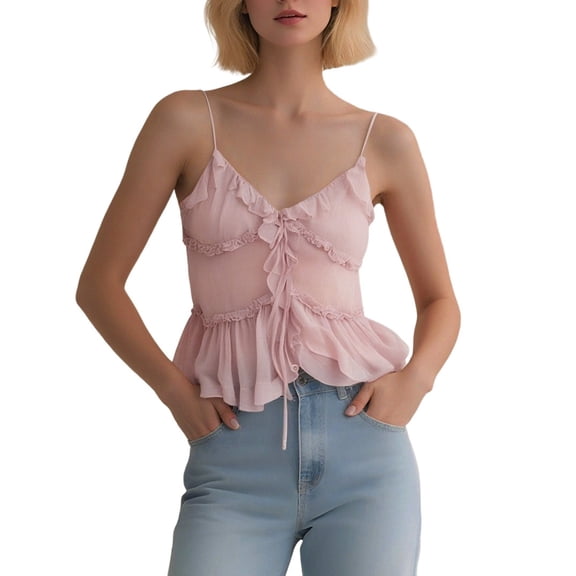 Women's Boho Semi Transparent Camisole Top Elegant Layered Sleeveless Blouse Casual Summer Tunic Flowy Tank For Outdoor