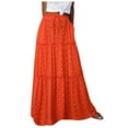 thumbnail image 1 of Women's Boho Skirt Fashion Loose Fitting Casual High Waisted Maxi Skirt with Drawstring Summer Beach Vacation Flowy Long Skirts for Women Trendy, 1 of 3