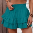 thumbnail image 1 of Women's Boho Skorts Flowy Elastic High Waist Ruffle Tiered Skirt Skirts Summer Lounge Shorts, 1 of 5
