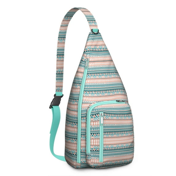 Women's Boho Sling Bag - Floral Print Crossbody Backpack, Waterproof Anti-Theft Lightweight Purse for Hiking