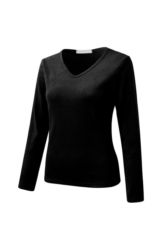 Women's Boho Tops For Women Crew Neck Fleece Lined Slim Top Long Sleeve Thermal Shirt Winter Top Warm Insulating Flexible For Cold Weather Activities 1Pc Top Blouses & Tops Womens Tops