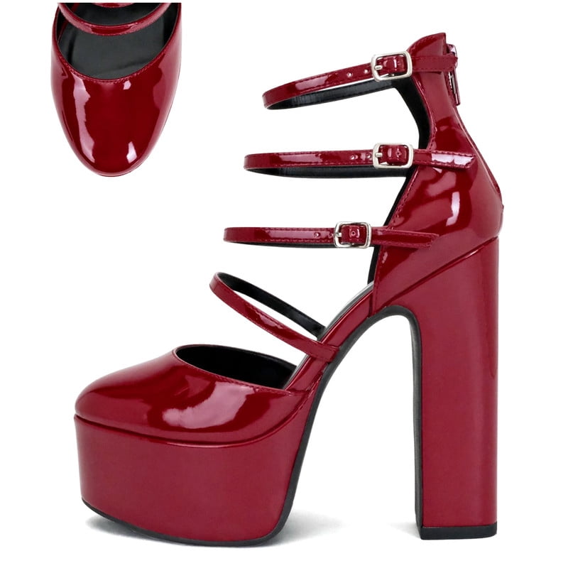 Women’s Bold Platform Sky High Block Heel Pumps
