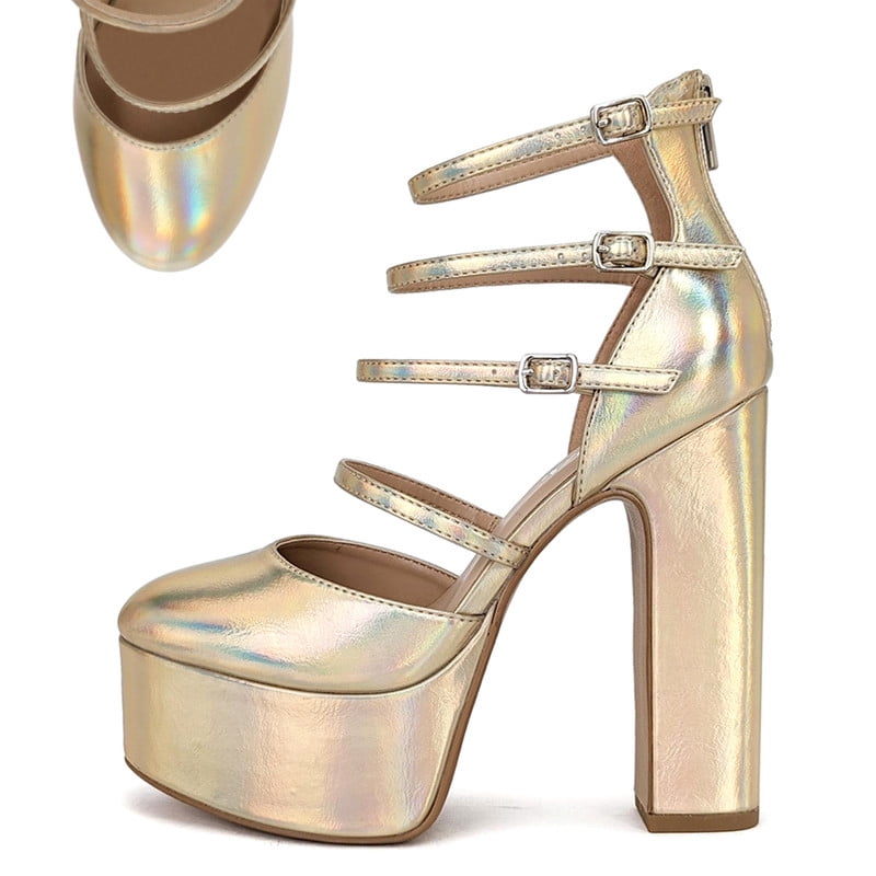 Women’s Bold Platform Sky High Block Heel Pumps
