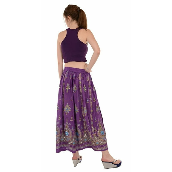 Women's Bollywood Indian Long Skirts Sequins Ankle Length Rayon India Clothing