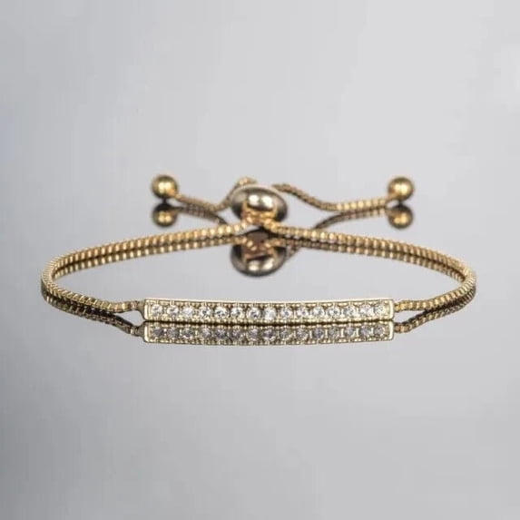 Women's Bolo Bracelet 14K Yellow Gold Plated 1.80CT Round Cut Simulated Diamond 7inch