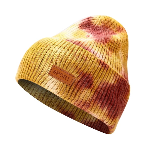 Women's Bomber Hats Hat Warm Chunky Cable Knit Tie Dye Hats Soft Stretch Thick Cute Knitted Cap For Cold Weather Hats, Women's Accessories Bomber Hats M