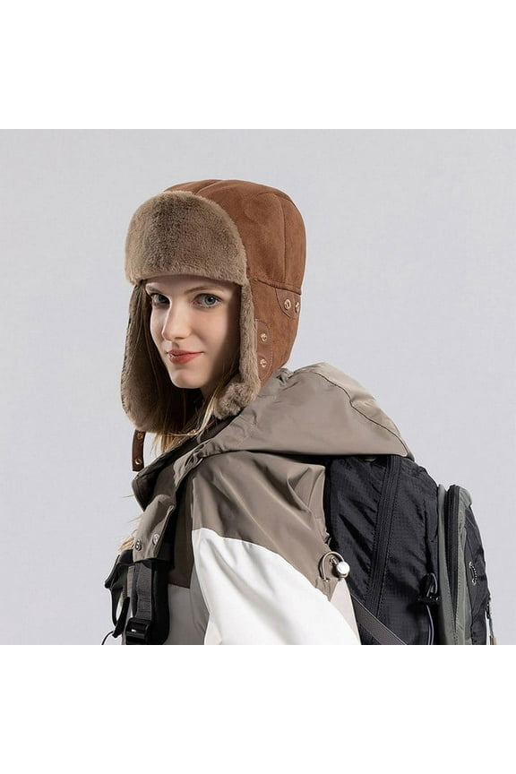 Women's Bomber Hats Hood Ski Over Windproof Plush Hood Fuzzy Ski Winter Adjustable Women Men Women's Accessories Bomber Hats