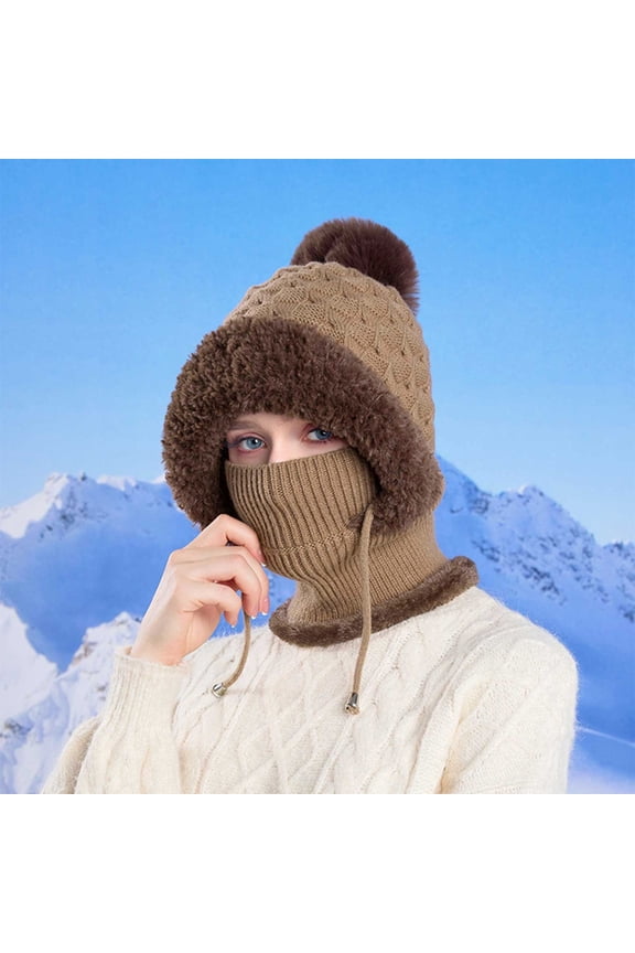 Women's Bomber Hats Hood Ski Over Windproof Plush Hood Fuzzy Ski Winter Adjustable Women Men Women's Accessories Bomber Hats