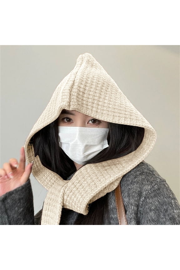 Women's Bomber Hats Ladies' High End Korean Style Autumn And Winter Ambience Scarf Versatile Shawl Hoodie Women's Accessories Bomber Hats