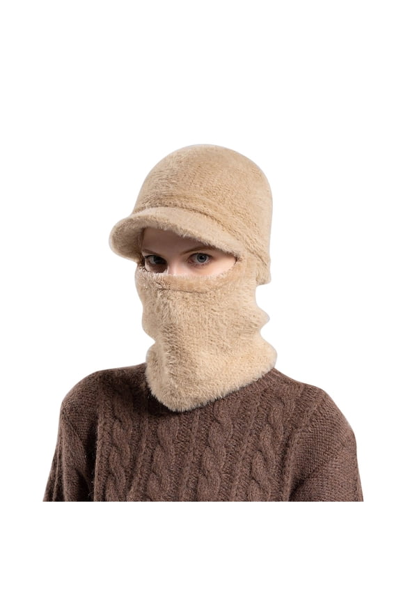 Women's Bomber Hats Winter Knitted Hat Warm Cycling Ski Women Windproof Hood Heavyweight Thermal Fleece Women's Accessories Bomber Hats