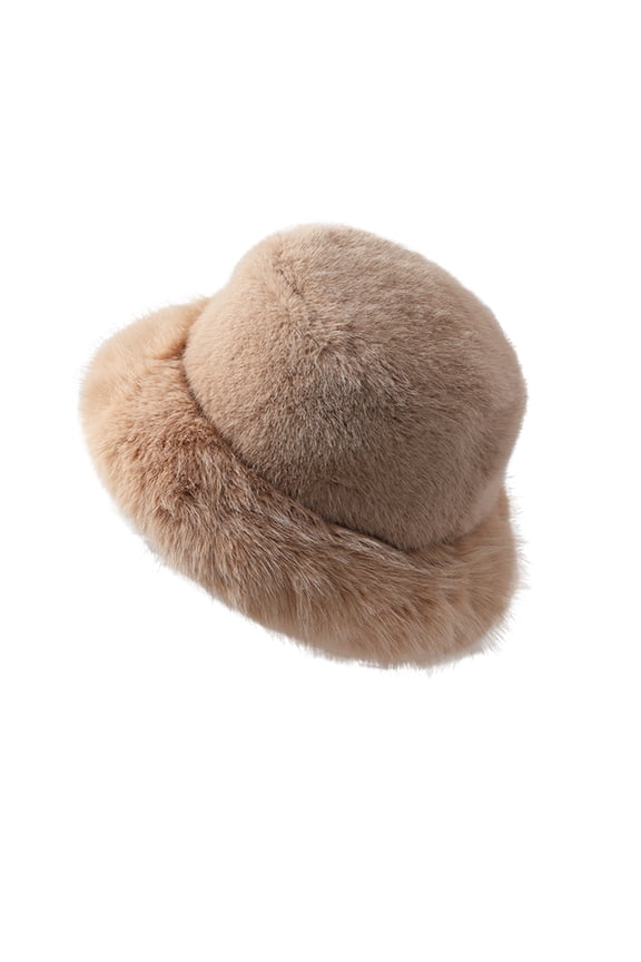 Women's Bomber Hats Women'S Autumn Winter Plush Thickened Warm Solid Color Plush Hat Fisherman'S Hat Women's Accessories Bomber Hats