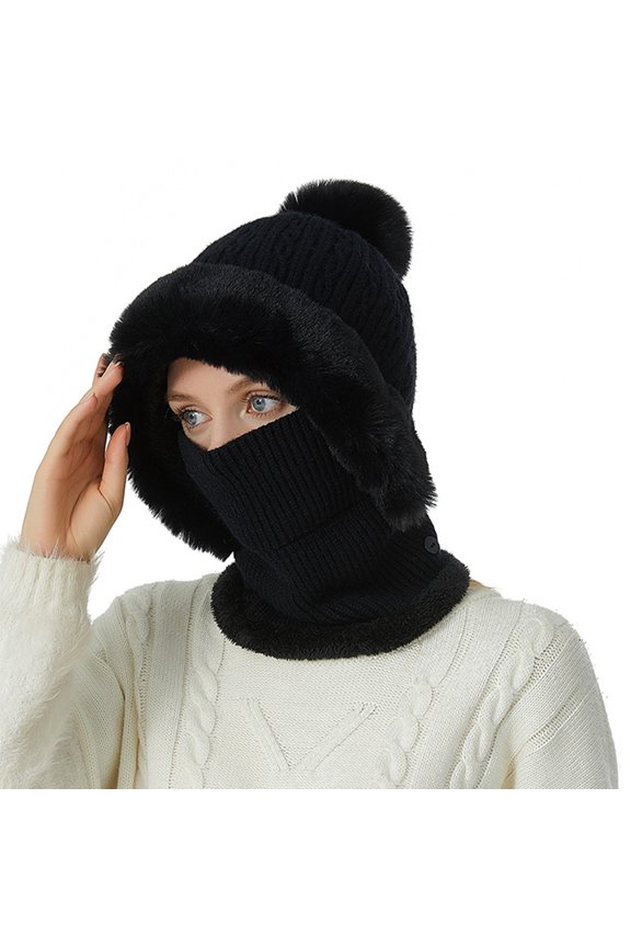 Women's Bomber Hats Womens Hat Neck Kit Fashion Simple And Versatile Knit Hat Womens Warm Ear Women's Accessories Bomber Hats M