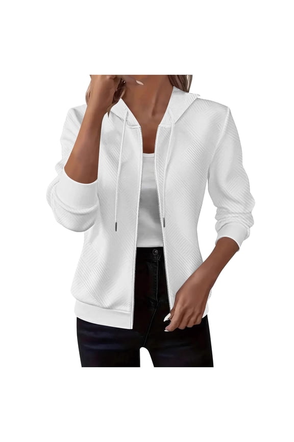 Women's Bomber Jacket Casual Stand Collar Zip Up Lightweight Fall Fashion Coat with Pockets Trendy Outerwear