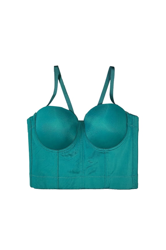 Women's Boned Bustier Mesh Push Up Bra Club Corset with Underwire Crop Top Vintage Party Cami Tops Vest