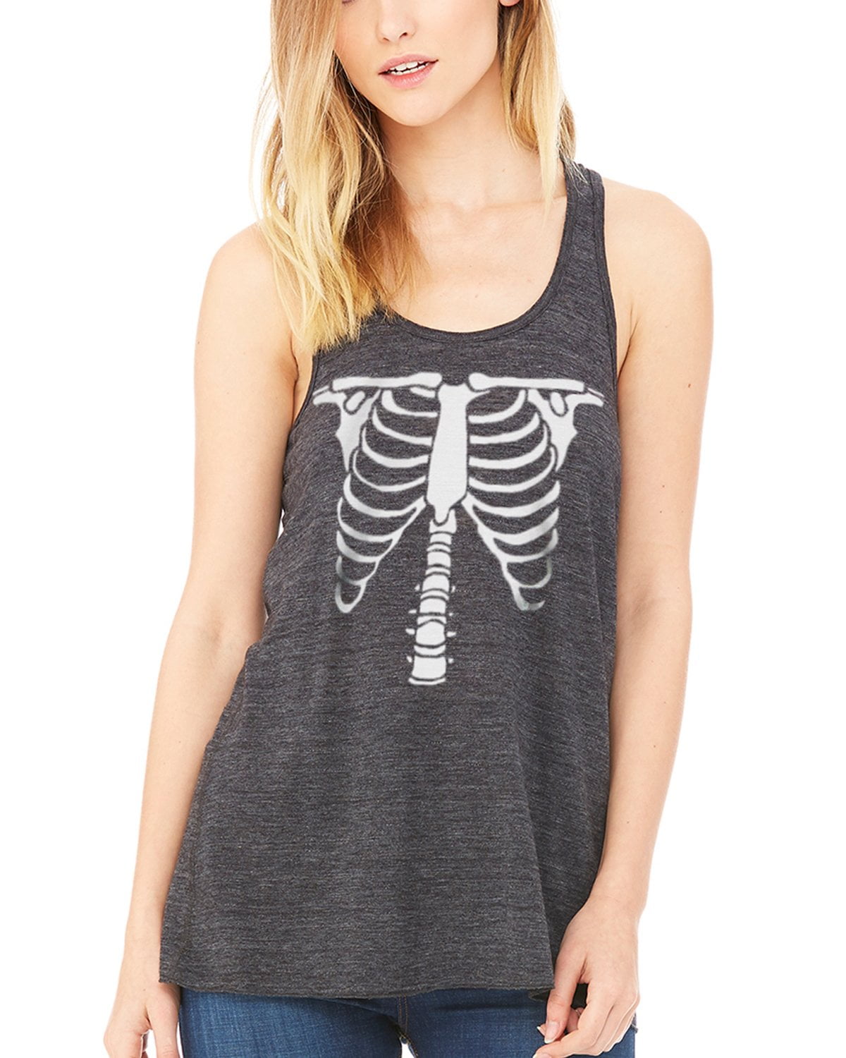 Women's Bones Graphic Flowy Racerback Tank Top