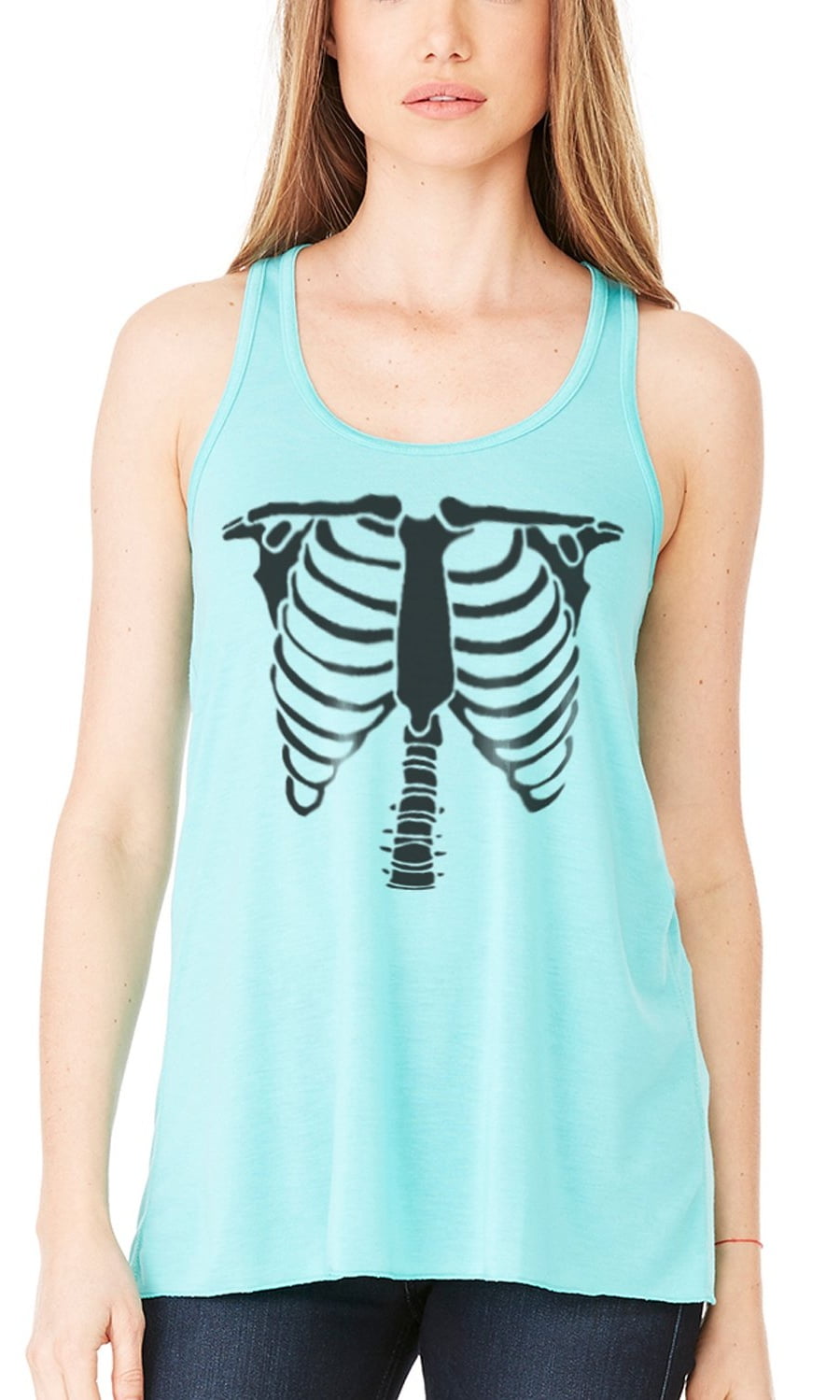 Women's Bones Graphic Flowy Racerback Tank Top