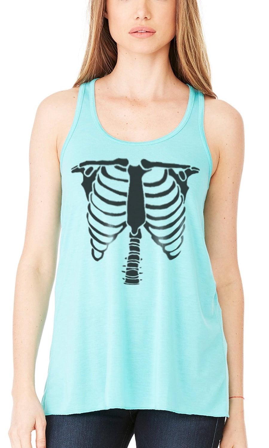 Women's Bones Graphic Flowy Racerback Tank Top