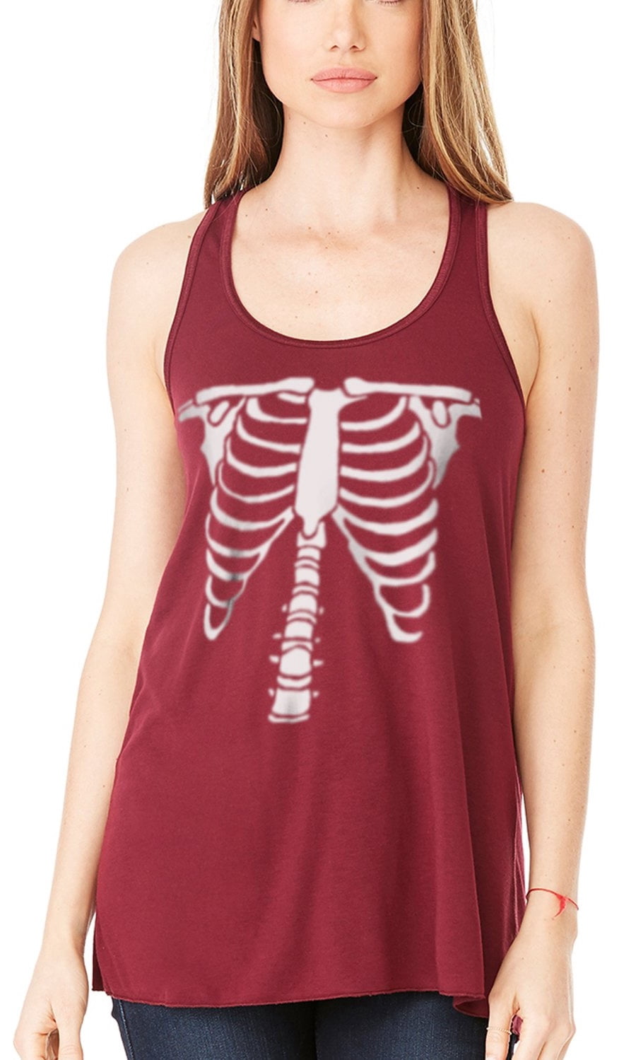 Women's Bones Graphic Flowy Racerback Tank Top