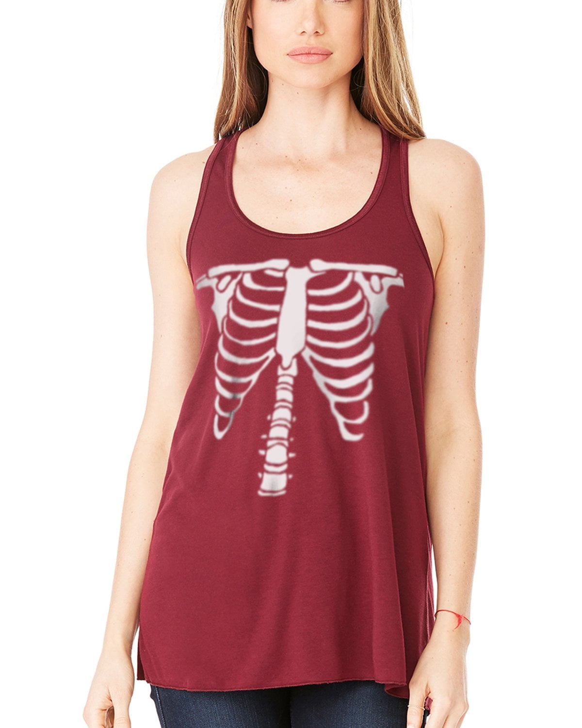 Women's Bones Graphic Flowy Racerback Tank Top