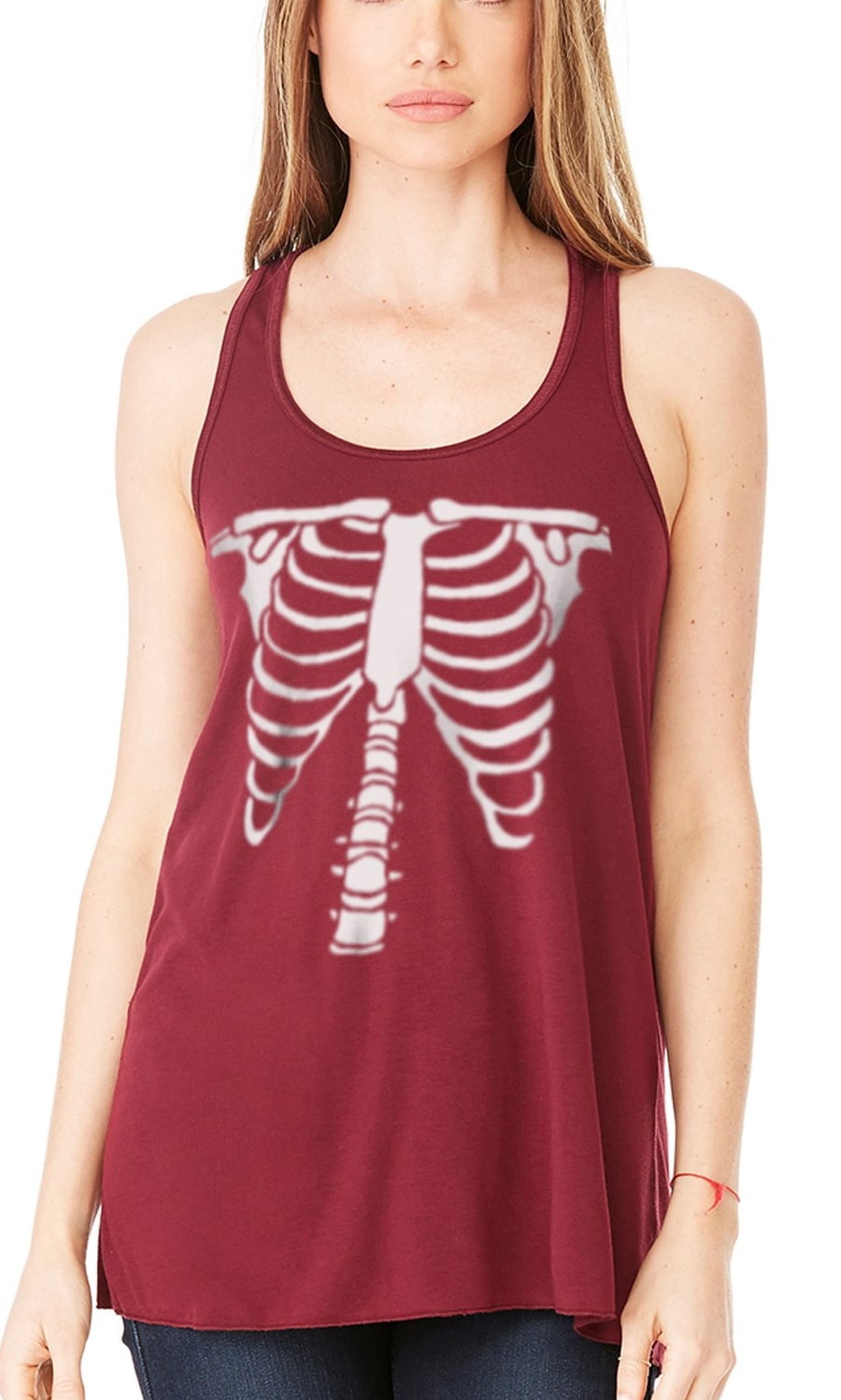 Women's Bones Graphic Flowy Racerback Tank Top