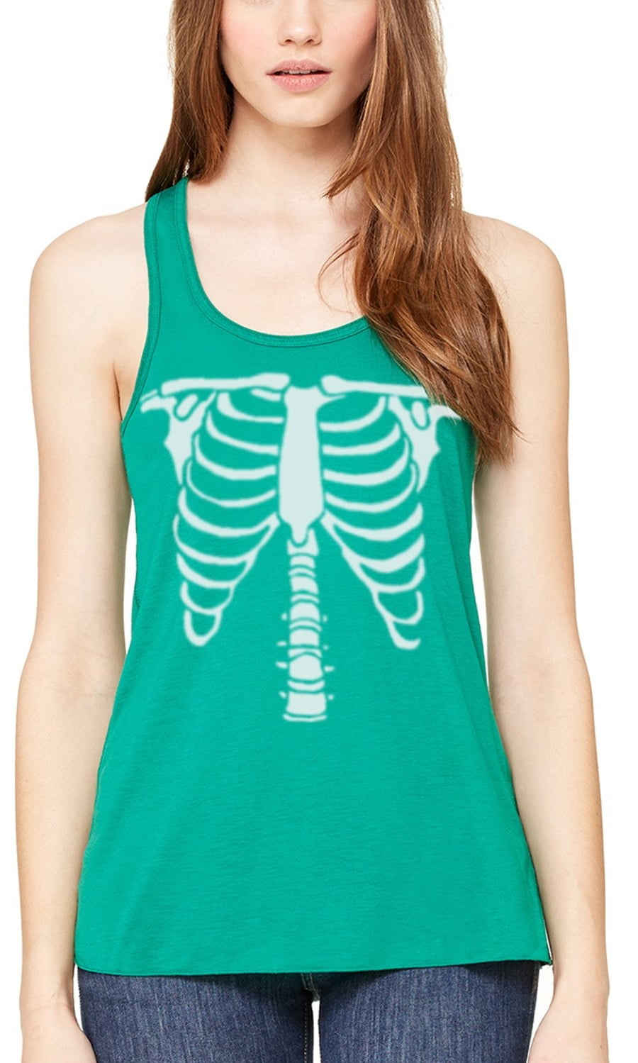 Women's Bones Graphic Flowy Racerback Tank Top