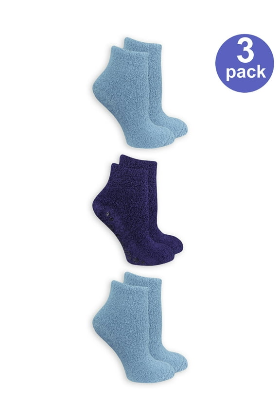 Women's Bonus Pack Low Cut Spa Socks With Grippers 3 Pack