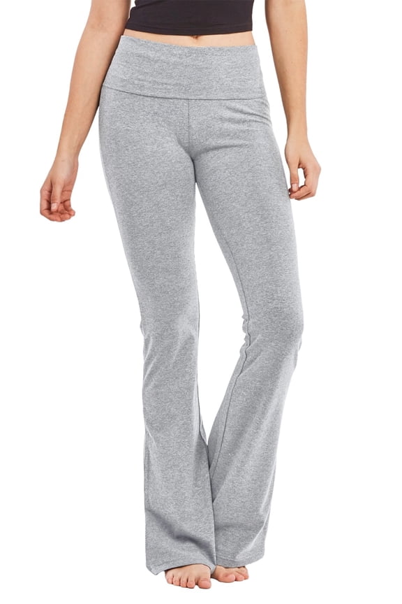 Women's Boot Cut Flare Yoga Pants Wide Waistband Comfortable Stretch Cotton